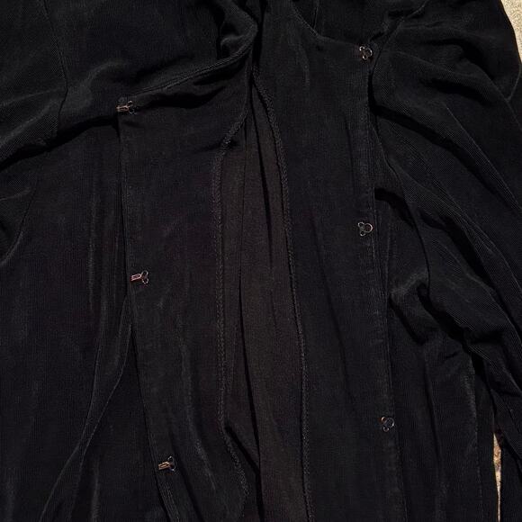 Chicos Travelers Cardigan Slinky 3/4 Sleeve Minimalist Goth Black 2 Large 12 - Picture 6 of 7